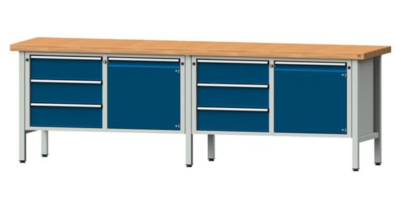 ANKE Stół war., mod.106 V, pł.z lit.drew.buk. 2800 x 700 x 900 mm RAL 7035/5010