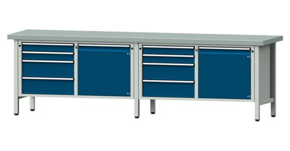 ANKE Stół warszt., mod.131 V, płyta okł.z bl.ocyn. 2800x700x850 mm RAL 7035/5010
