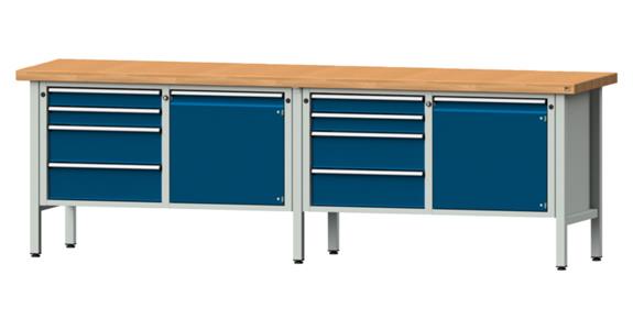 ANKE Stół war., mod.131 V, pł.z lit.drew.buk. 2800 x 700 x 900 mm RAL 7035/5010