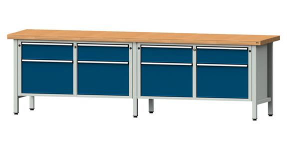 ANKE Stół war., mod.205 V, pł.z lit.drew.buk. 2800 x 700 x 850 mm RAL 7035/5010