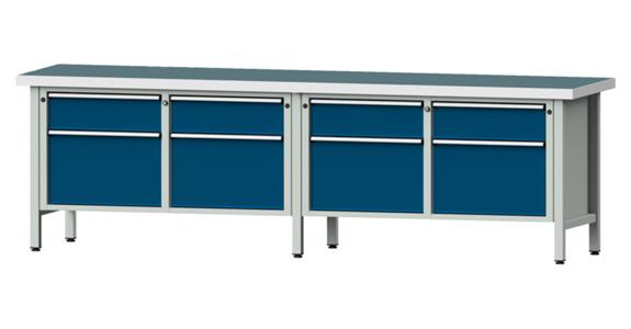 ANKE Stół warszt., mod.205 V, płyta z okł.uni. 2800 x 700 x 850 mm RAL 7035/5010