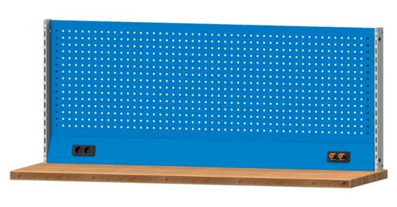 Workbench supers. WxH 2000x800 mm 1x perf. met. plate 1x cab. duct RAL 7035/5012