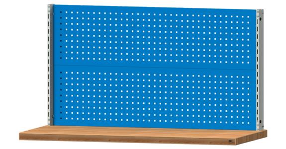 Workbench superstructure WxH 1500x800 mm 2x perforated metal plate RAL 7035/5012