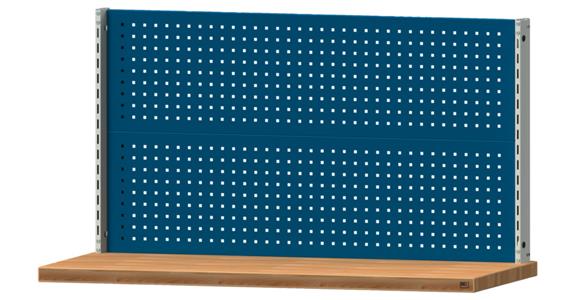 Workbench superstructure WxH 1500x800 mm 2x perforated metal plate RAL 7035/5010