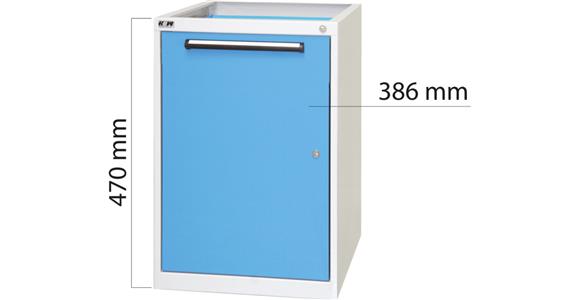 Drawer door cabinet HxWxD 800x572x600 mm RAL 7035/5012 1xdoor 1xdrawer