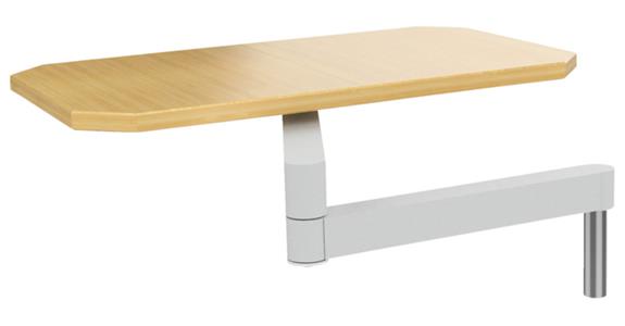 Swivel arm with support plate beech multiplex 25 mm WxD 600x350 mm