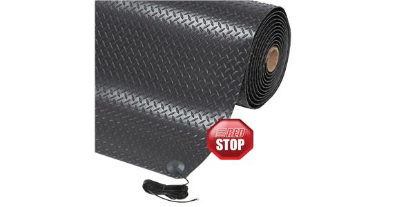 Durable, dissipative anti-fatigue mat Diamond Stat™ black 910x1500x14 mm