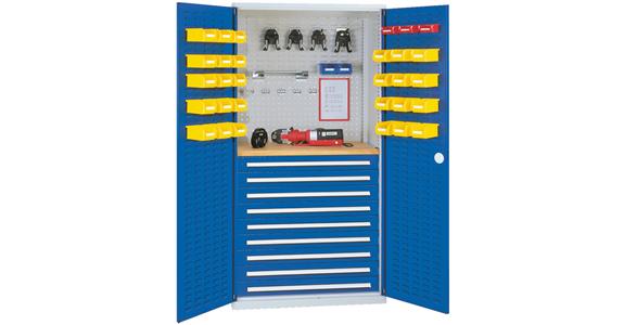 Cabinet with slotted panel door, mod. 7, 7035/5012, 9 drawers