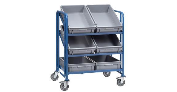 Wózek do skrzynek euro 2392 pow.ład. 825x610 mm 250 kg, ze skrzynkami