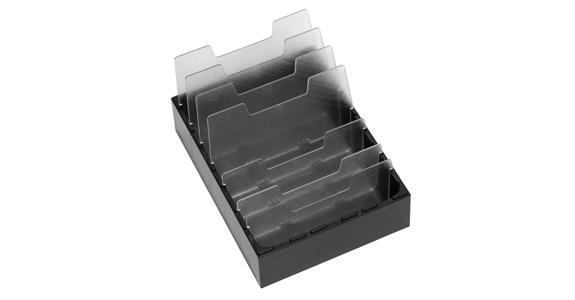 Uni box ABS plastic for 7 dividers, black HxWxD 48x144x192 mm