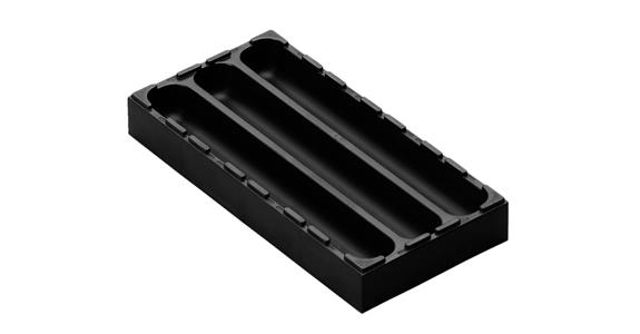 Multi-Box ABS plastic, black, 3 separate troughs 24x96x192 mm