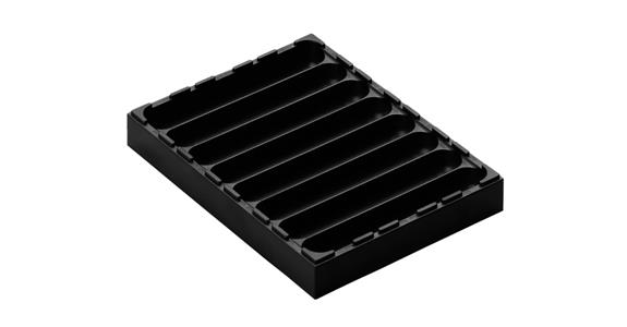 Multi-Box ABS plastic, black, 8 separate troughs 24x144x192 mm