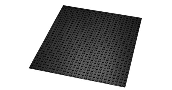 Base plate for securing storage elements, cut to size, 1056x624mm black ABS-K