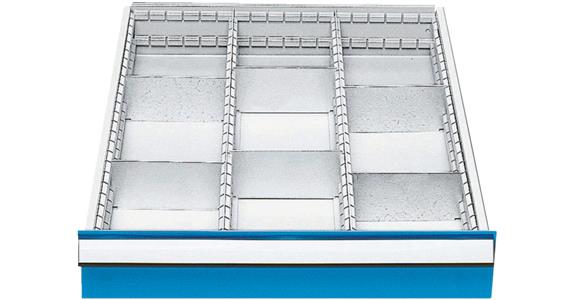Drawer fixture centre rails+dividers series 50/555 mod. 507 H 150+175 mm