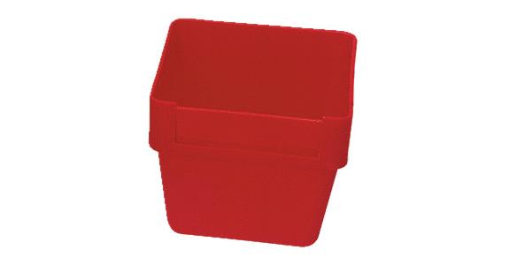 Small parts boxes 75x75mm red impact-resistant polystyr. box ht. 65 pack=16 pcs