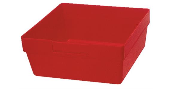 Small parts boxes 150x150 mm red impact-resistant polysty. box ht. 65 pack=4 pcs