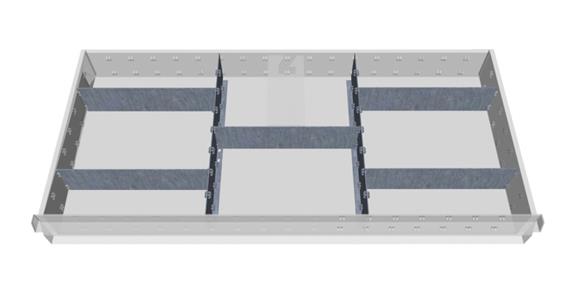 Drawer divider, metal, front height 200 mm for cabinets 980 mm wide