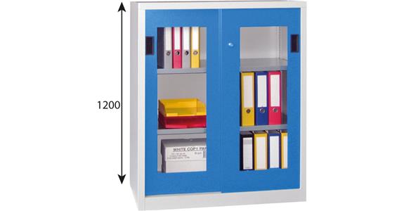 Szaf. z drzw. przes., drzwi z wziern. W 1200 x S 1000 x G 600 mm RAL 7035/5012