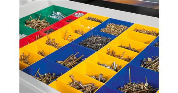 Divider with plastic box, 1200 x 400 mm, deep