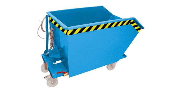 Chip container cap. 0.75 m³ LxWxH 1440x1280x680 mm RAL 5012 load cap. 1000 kg