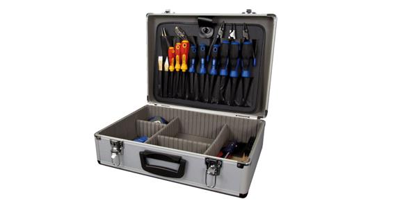 Tool case aluminium LxWxH 450x335x155 mm capacity 10 kg weight 2.85 kg