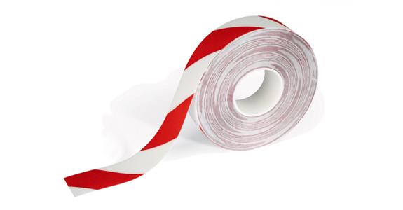 Taśma do znakowania podłóg DURALINE 30 m x 50 mm x 0,7 mm; kolor: czerwony/biały