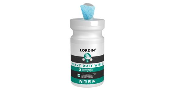 Cleaning cloths Lordin® Heavy Duty Wipes tub with 80 wipes