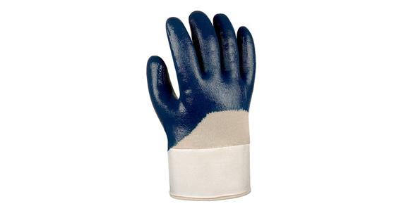 Cotton knitted glove nitrile blue with cuff PU = 12 pairs size 10