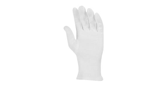 Cotton jersey glove with fourchette white bleached PU=12 pairs size 6