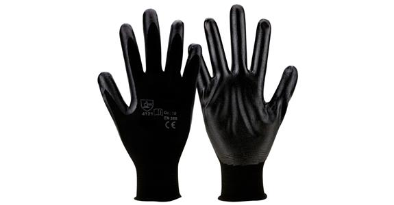 Polyamide knitted glove nitrile Black PU = 12 pairs size 11