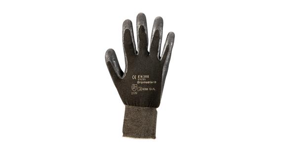 Nylon knitted gloves Gripmaster with latex coating, black, size 10/XXL