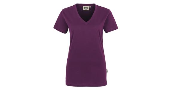 Damska koszulka V-shirt Classic bakłażanowa L