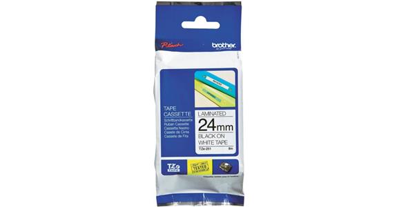 Labelling tape TZE251 24 mm bl white