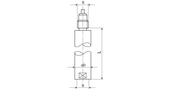 Verlängerung 844 Dv, für Messkopf 844 D, 64 mm