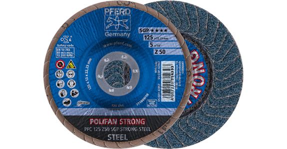 PFERD ściernice talerzowo-płatkowe Polifan-SGP STRONG STEEL 125 mm, ziarno 50