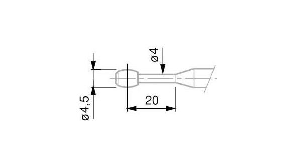 TESA końcówka pomiarowa, baryłkowa 4,5 mm (do M6-M48)