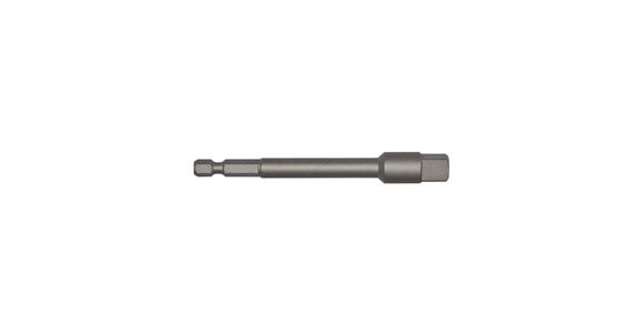 Adapter 1/4 inch hexagon drive to 1/4 inch square drive length 100 mm