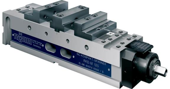 NC compact clamp, type RKD-M, one-sided working spindle w/jaws, jaw width=125mm