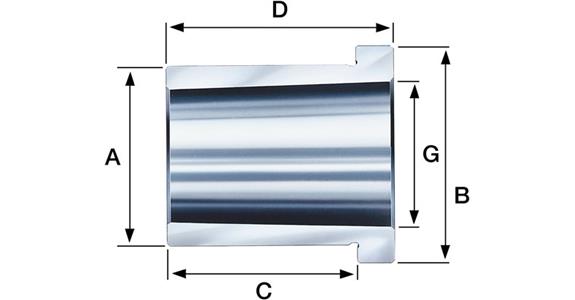 Mounting sleeve MK internal 6 for clamping face drivers in lathe chucks