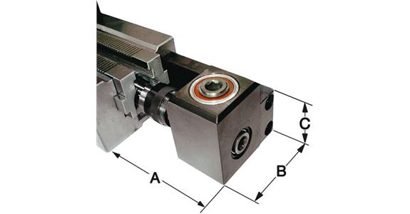 Napęd kątowy do imadła kompaktowego NC typu RKE, szerokość szczęki 160 mm