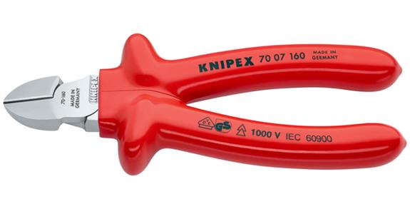 KNIPEX Seitenschneider VDE 160 mm verchromt tauchisoliert