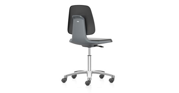 Work swivel chair Labsit castors synth. leather anthracite seat height 450-650mm