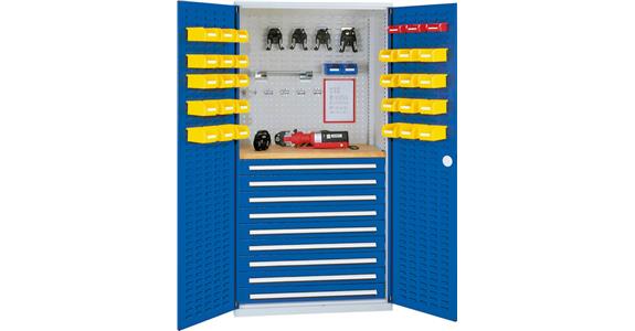 Cabinet with door with viewing window, mod. 7, 7035/5012, 9 drawers
