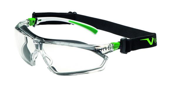Okulary ochronne 506 UP, hybrydowe, białe/zielone, bezbarwne