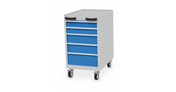 Mobilna szafka z szufladami S555xG736xW990 mm 5x szufl. RAL 7035/5012