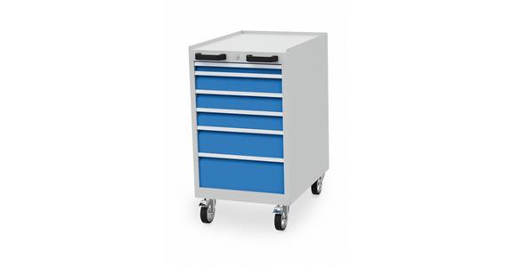 Mobilna szafka z szufladami S555xG736xW990 mm 6x szufl. RAL 7035/5012