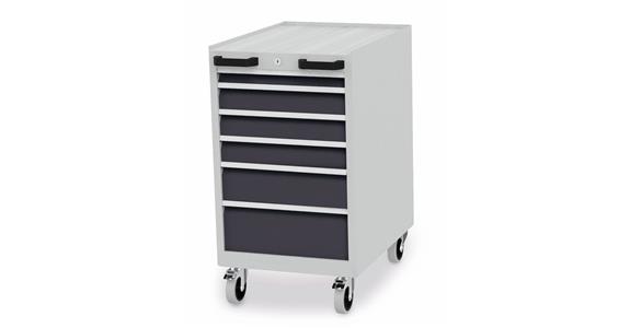 Mobilna szafka z szufladami S555xG736xW990 mm 6x szufl. RAL 7035/7016