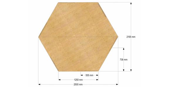 Płyta sześciokątnego stołu warsztatowego S2500xG2165xW40 mm, buk Multiplex