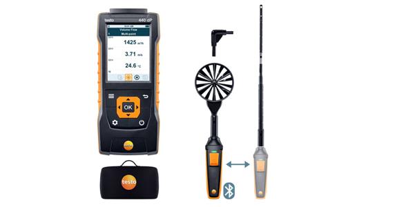 Zestaw do pomiaru przepływu 1 testo 440 delta P z łącznością Bluetooth