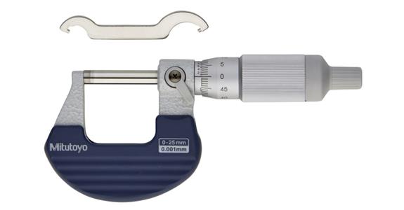 MIKROMETR Z POKRĘTŁEM Z GRZECHOTKĄ 0-25/0,001 MM 